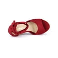 thumbnail image 4 of BLISSFUL STEP Sandales Espadrilles pour Femmes à Lacets avec Bride à la Cheville Rouges (Taille 6), 4 of 8