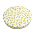 thumbnail image 2 of Lsque Yellow Lemon Leaves Round Bar chair cushion covers Velvet Fabric Premium Comfort Protects from Scratches and Stains for 14-17 Inch Chair- 13 inch, 2 of 7