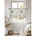 thumbnail image 2 of Colored Plant Sheer Curtains 45 inches Long 2 Panels Set Flowers Leaf Butterfly Tiers Sheers Rod Pocket Small Window Short Curtains for Kitchen Cafe, Each 52" W x 45" L, 2 of 7