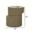 thumbnail image 5 of Benjara 21 Inch End Table, Center Sliced Art Design, Fluted Details, Taupe Gray, 5 of 5