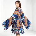 thumbnail image 5 of WeHello Women’s Twill Print Open Front Kimono Cardigan, One Size Loose Fit Summer Swimsuit Cover Up Lightweight Beach Casual Top, 5 of 13