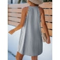 thumbnail image 3 of Cupshe Women's Striped Summer Mini Dress A Line Button V Neck Sleeveless Casual Dress, Size S-XL, 3 of 6