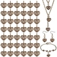 thumbnail image 1 of 100 piezas de dijes de corazón hueco de aleación de amor, dijes de corazón, amuletos de la suerte, 1 of 6