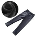 thumbnail image 2 of XBASW 3-12Y Girls Faux Leather Pants for Toddler Kids Winter Fleece Lined Leggings Fall Winter Stretchy Trousers, 2 of 10