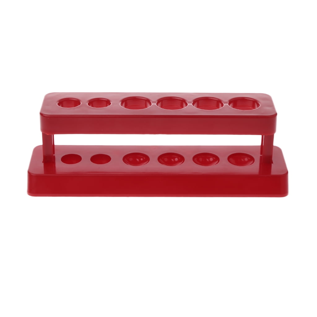 ZPAQI 1pcTest Tube Holder 6 Hole Plastic Rack Red Stand Burette Stand