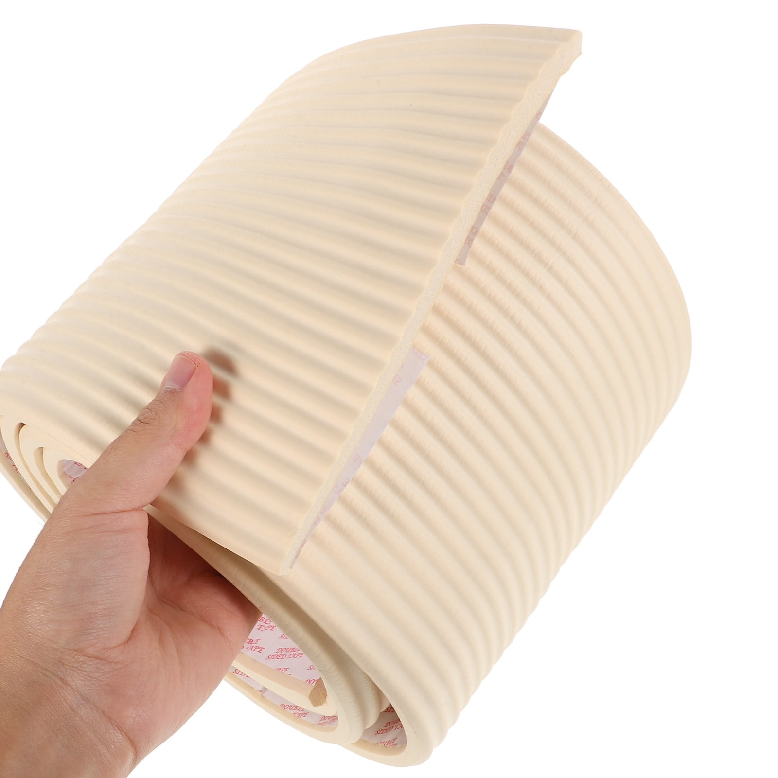 Flexible Adhesive Wall Molding Trim Strip with Peel and Stick Rubber Edge Guard, Corner Protector for Home, Office, Commercial Use, Beige 2pcs