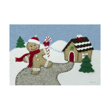 Gingerbread Print - Holiday Gingerbread Man Print Wall Art By Betz White