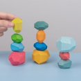 thumbnail image 4 of Rompecabezas de colores, piedras apiladas, música, juguetes de madera para niños y accesorios., 4 of 5