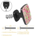 thumbnail image 2 of 4 Pcs Cabinet Handle Drawer Pulls Retro Flowers Floral Knobs with Screws Square Furniture Office Cabinet Knob Decoration, 2 of 5