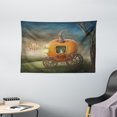 thumbnail image 1 of Kids Decor Tapestry, Abstract Fairytale Image with Orange Pumpkin Light Scenery Princess Ella Image, Wall Hanging for Bedroom Living Room Dorm Decor, 60W X 40L Inches, Multicolor, by Ambesonne, 1 of 2