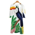thumbnail image 6 of Toucan Tropical Vibrant Colorful Leaves Sweetheart Knot Flared Dress Fashion Design Large Size Loose Dress Spring Summer Women Dress, 6 of 9