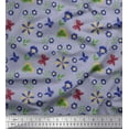 thumbnail image 1 of Soimoi Gray Velvet Fabric Leaves,Insect & Floral Artistic Print Sewing Fabric BTY 58 Inch Wide, 1 of 3