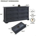 thumbnail image 6 of ACCOHOHO Farmhouse 6 Drawer Dresser, Rustic Wood Dresser Chest of Drawers for Bedroom, 52'' Wide TV Stand with Large Drawers for Living Room, Black, 6 of 6