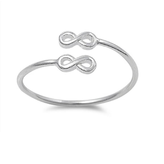 925 Sterling Silver Infinity Staccato Ring Size 10