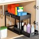 thumbnail image 4 of Organizador de canasta deslizante inferior para gabinete, casillero del segundo piso, caja de almacenamiento inferior del lavabo del baño, 4 of 5