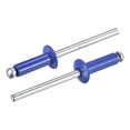 thumbnail image 1 of Unique Bargains Rivets Aveugles à Tête Ronde Plate en Aluminium de 4 Mm x 12 Mm, Pack de 200 Bleu, 1 of 5