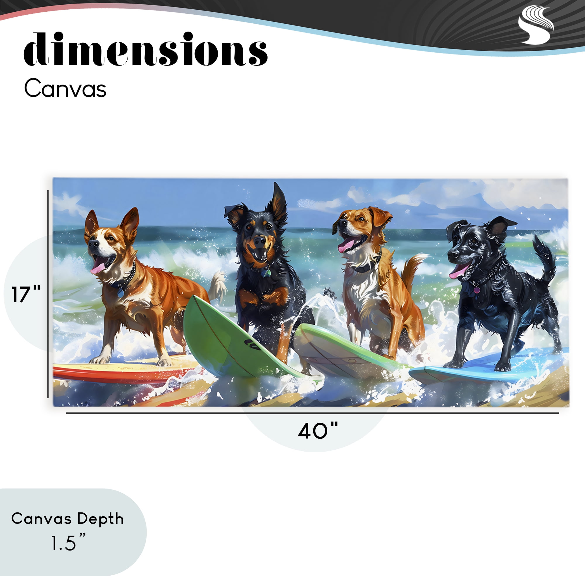 Stupell Industries Dogs on Surfboards Summer Fun Canvas Wall Art, design by Creative Studio