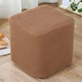 thumbnail image 1 of YHWW Ottoman Slipcover Square/Round Foot Stool Cover Stretch Jacquard Ottoman Cover Storage Footstool Cover Protector Non Slip with Elastic Bottom Washable Red/Grey/Brown/Beige, 1 of 1