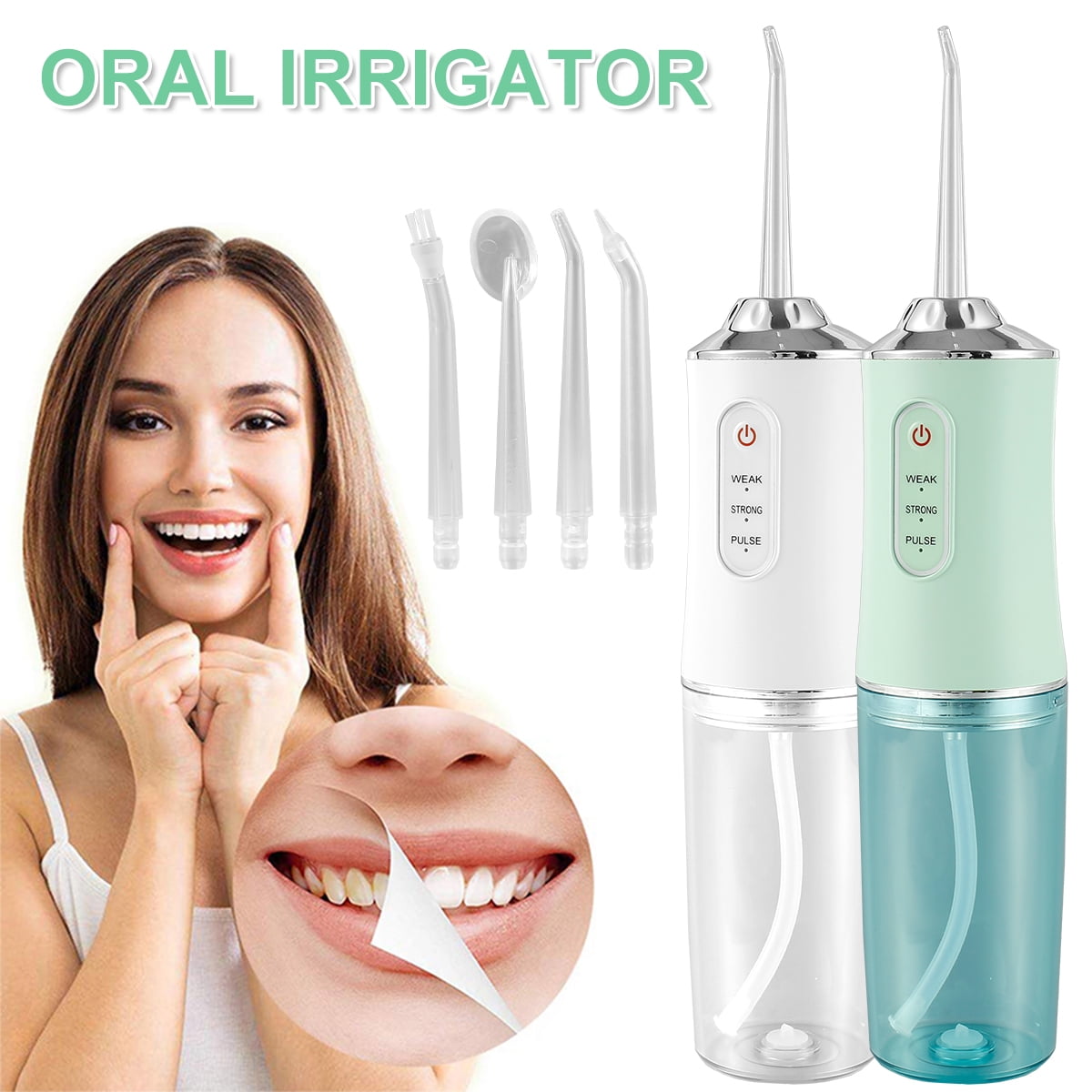 Water Flosser 230ML wtih 3 Modes and 4 Nozzle IPX7 Waterproof