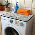 thumbnail image 3 of ZIATUBLES Butterfly Daisy Wood Grain Washer Dryer Countertop Cover Pad Stain Resistant Washing Machine Dust Cover Mat Top Loader for Laundry Room Kitchen Home Decor Accessories, 24" x 19.7", 3 of 7