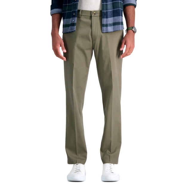 Pantalón khaki premium Haggar para hombre, corte recto, cintura flexible
