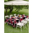 thumbnail image 4 of Outdoor Tablecloth with Umbrella Hole for Patio/Picnic/Party/Camping, Red Geometric Waterproof Table Cloth Rectangle Table Cover Washable, Black White Boho (52"x 70"), 4 of 9