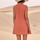 thumbnail image 2 of Vestido sin mangas estampado de lino para mujer: largo hasta la rodilla, estampado floral, bolsillos, ropa de verano para la playa., 2 of 7