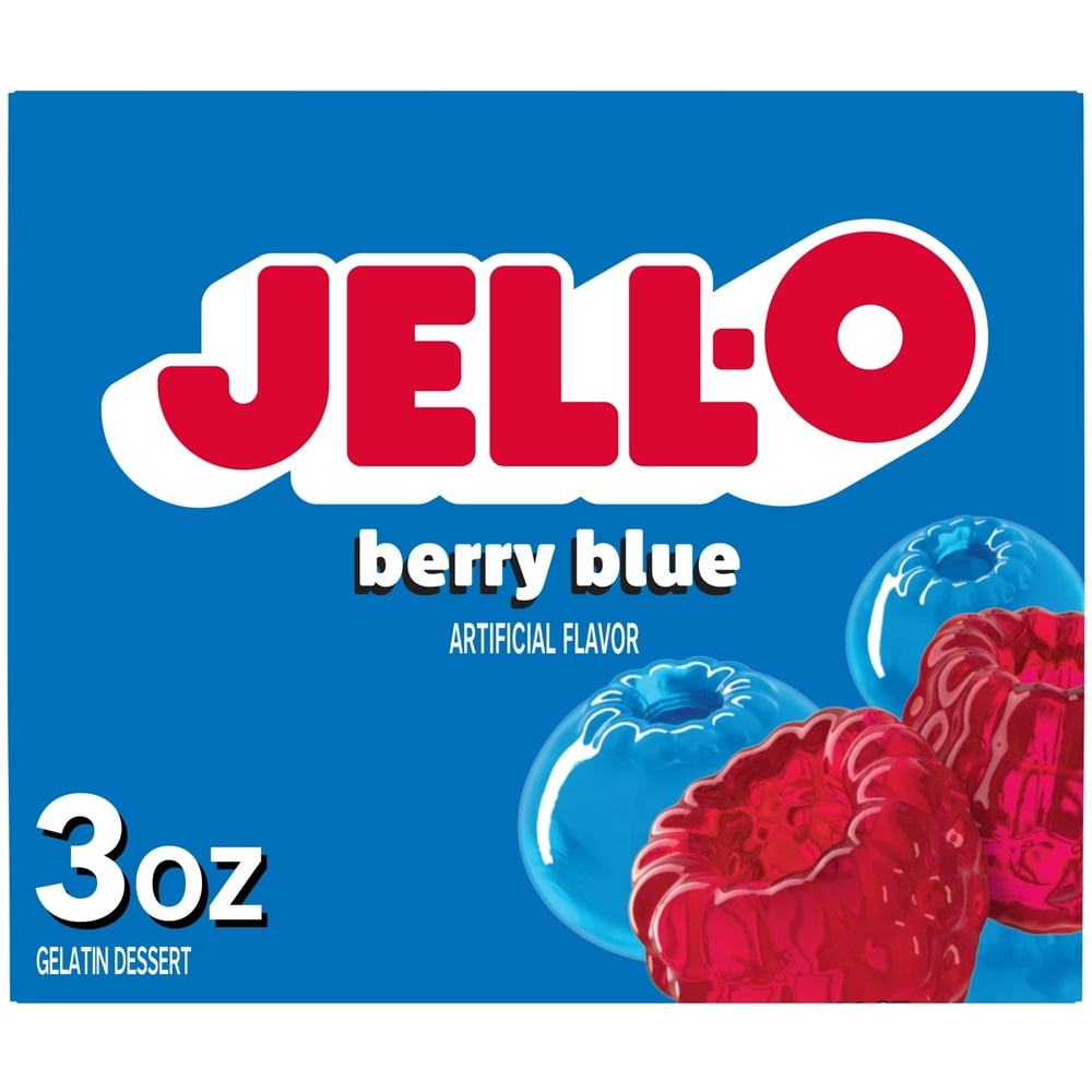 Kraft Heinz Jell-O Berry Blue Gelatin package