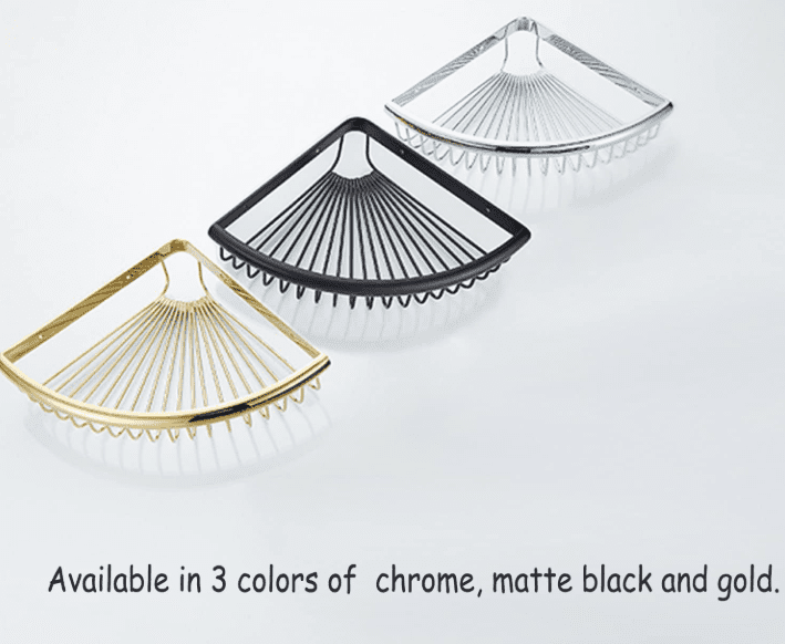 CATPAN Corner Shower Basket Brass Shower Caddies for Bathroom Corner Caddy Bathroom Shelf Organizer Matte Black