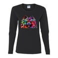 thumbnail image 2 of Cute and Colorful Pomeranian Dog Animal Lover Womens Graphic Long Sleeve T-Shirt, Black, Small, 2 of 3