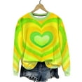 thumbnail image 4 of Uootdi Valentine's Day Sweatshirt for Women Crew Neck Love Heart Printed Graphic Sweatshirts Casual Holiday Long Sleeve Graphic Tee Tops Gift, 4 of 9