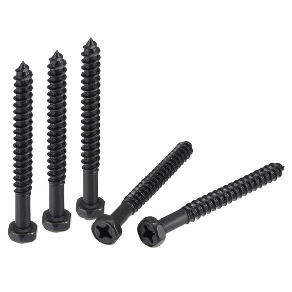 Unique Bargains 1/4' x 2-1/2' Carbon Steel Phillips Head Half Thread Self-Tapping Hex Lag Screws 25 Pack