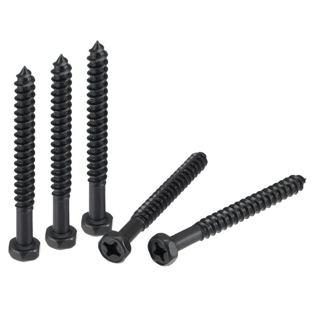Unique Bargains 1/4' x 2-1/2' Carbon Steel Phillips Head Half Thread Self-Tapping Hex Lag Screws 25 Pack
