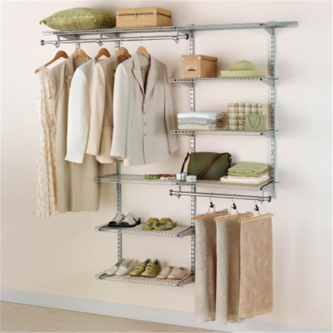 Rubbermaid 3ft To 6ft Deluxe Closet Kit Titanium Fg3h8800titnm