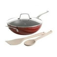 thumbnail image 4 of Martha Stewart 12" Essential Pan with Lid & 2 Tools, Red, 4 of 4