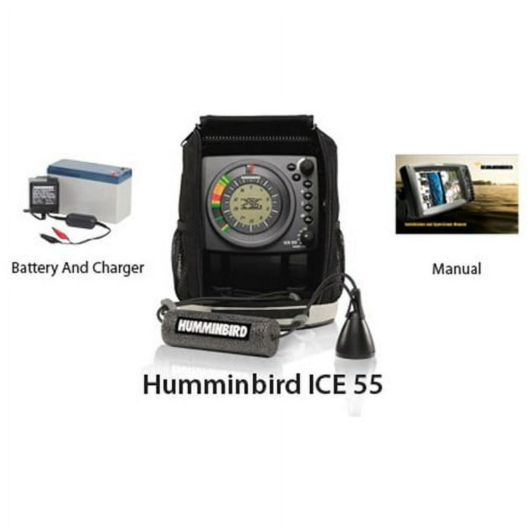 Humminbird 407040-1 ICE 55 Ice Fishing Flasher with 6-Color Fiber Optic LCD  Display 