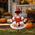 thumbnail image 3 of AZXY Thanksgiving Porch Goose Outfit, 23 Inch Lawn Goose Costume with Pilgrim Hat & Pumpkin Turkey Print Dress, Goose Clothes for Cement Plastic Goose Statue, Outdoor Yard Patio Fall Garden Decor, 3 of 7