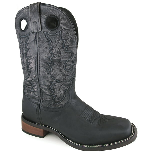 Smoky Mountain Boots - Men'S Duke Black/Black Distress Leather Cowboy ...