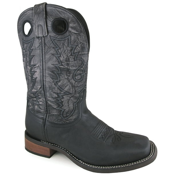 Smoky Mountain Boots - Men'S Duke Black/Black Distress Leather Cowboy Boot - Walmart.com