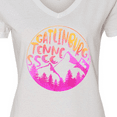 thumbnail image 4 of Inktastic Gatlinburg, Tennessee- Mountains in Sunrise Colors Women's V-Neck T-Shirt, 4 of 5