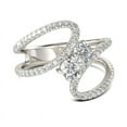 thumbnail image 3 of Bow Jewelry Round Cut 1.67 Ct Moissanite Bypass Ring - 14K White Gold Plated Ring - Split Shank Engagement Swiral Forever Ring - Moissanite Ring - Daily Wear White Moissanite Ring, 3 of 10