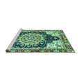 thumbnail image 2 of Ahgly Company Machine Washable Indoor Rectangle Geometric Turquoise Blue Traditional Area Rugs, 2' x 5', 2 of 4