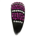 thumbnail image 2 of Womens Black Ring Anillo Para Mujer 316L Stainless Steel Ring with Top Grade Crystal in Fuchsia Antoinette, 2 of 4