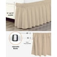 thumbnail image 3 of Solid Color Bed Skirt King Size 18" Drop Light Khaki Ruffled Wrap Around Bed Skirts Adjustable Elastic Bedskirt Dust Ruffle for King Size Bed, 3 of 7