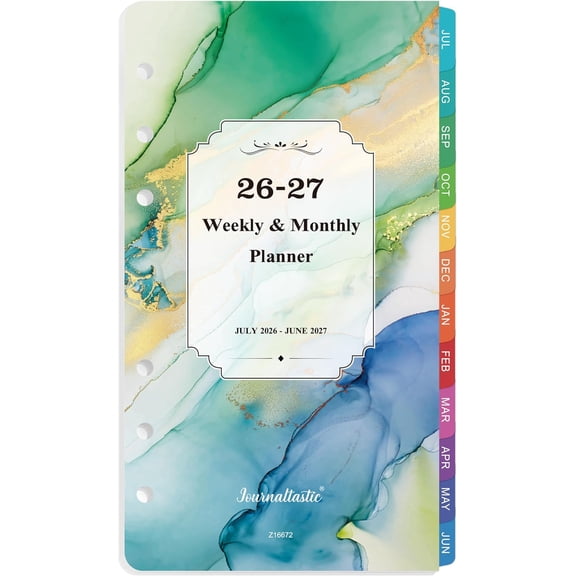 2026-2027 Planner Refills - Planner Refills, July 2026 - June 2027, A6 Planner Inserts, Weekly and Monthly Planner 2026-2027, 3.75" x 6.75", A6 Planners Refill, 6-Hole Punched$$Office