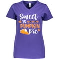 thumbnail image 3 of Inktastic Thanksgiving Sweet as Pumpkin Pie Women's V-Neck T-Shirt, 3 of 5