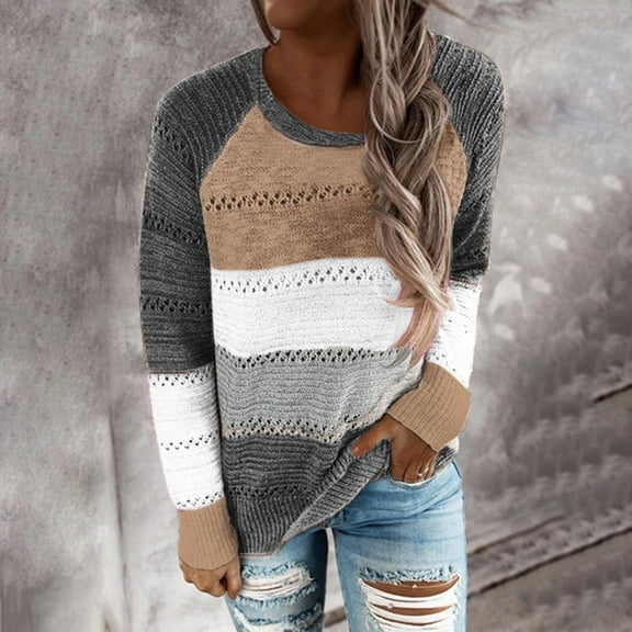 Aayomet Oversized Cardigans For Women Women’s Casual Sweater Pullover Winter Basic Sweatshirt Long Sleeve Cozy Knitted Jumper Tops Loose Fit,Brown S-XXL
