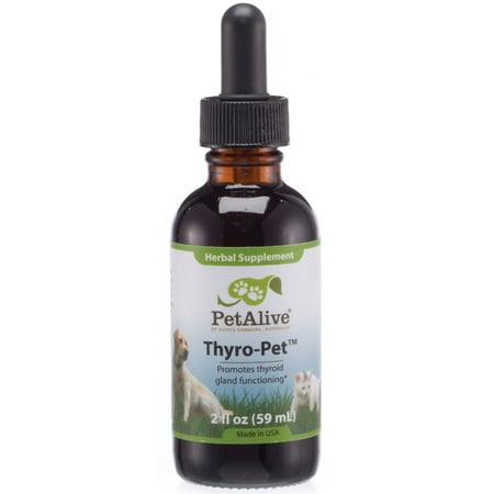 PetAlive Thyro-Pet - All Natural Herbal Supplement Promotes Normal Thyroid Gland Functioning in Dogs and Cats - Helps Address Common Hypothyroidism Symptoms in Pets - 59