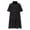 Black, variant on Women's Solid Color Casual Summer Short Sleeve Loose Fit Button Front Denim Style Comfortable Dress for Beach Vacation, Date Night, Party, Office, Dating and Everyday Wear