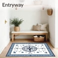 thumbnail image 3 of ODIKA 4'x6' Machine Washable Non-Slip Area Rug, Sailboat Compass High Traffic Rug, White, 62815, 3 of 7